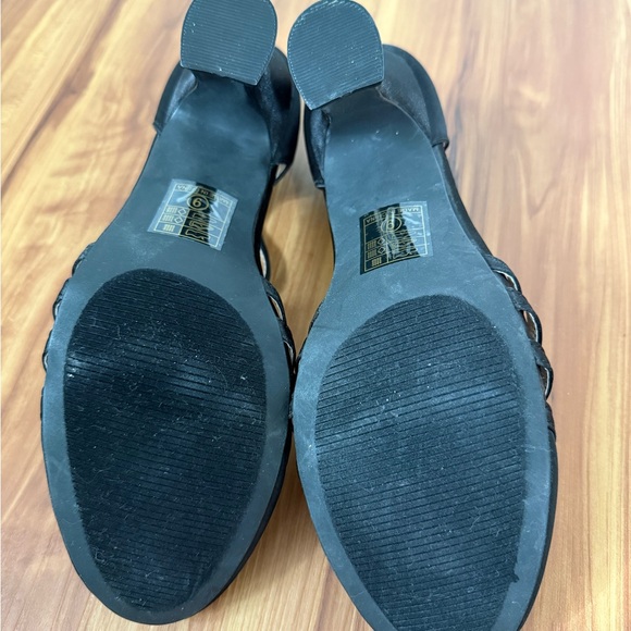 Ellie Women's Size 9 LUCILLE 2.5" Heel Satin Dance Shoes Sandals Strappy - Picture 4 of 5